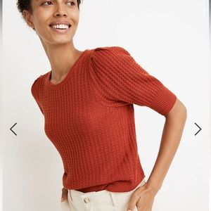 Madewell Pointelle Puff-Sleeve Sweater Tee